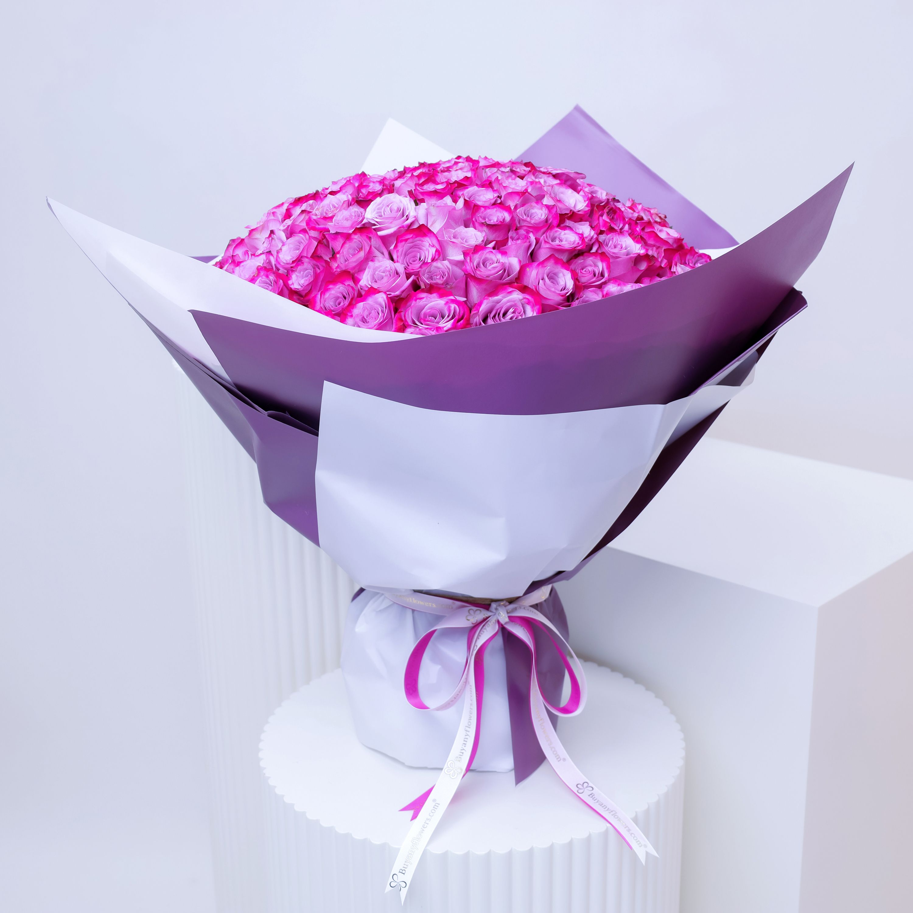 Grand Bouquet 201 Purple Roses