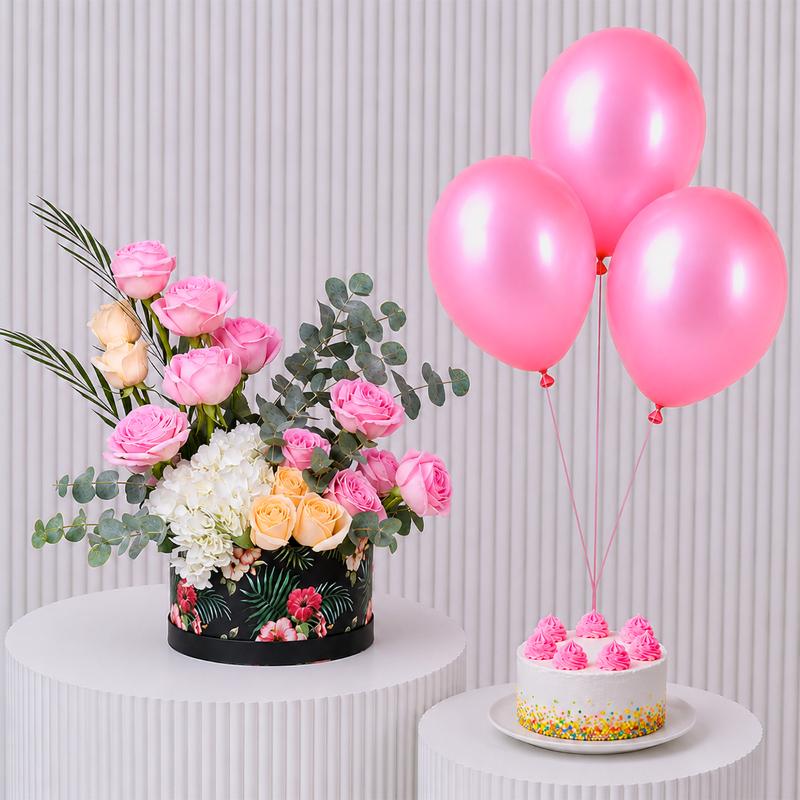 Pastel Floral with Cake and Balloon - Gift Sets gift from Buy Any Flowers Dubai in Al Quoz Industrial Area 4, Dubai, UAE