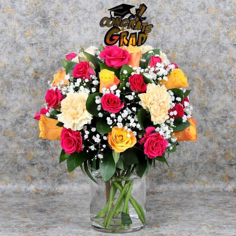 Congrats Grad Flower Arrangement - Flowers gift from Buy Any Flowers Dubai in Al Quoz Industrial Area 4, Dubai, UAE