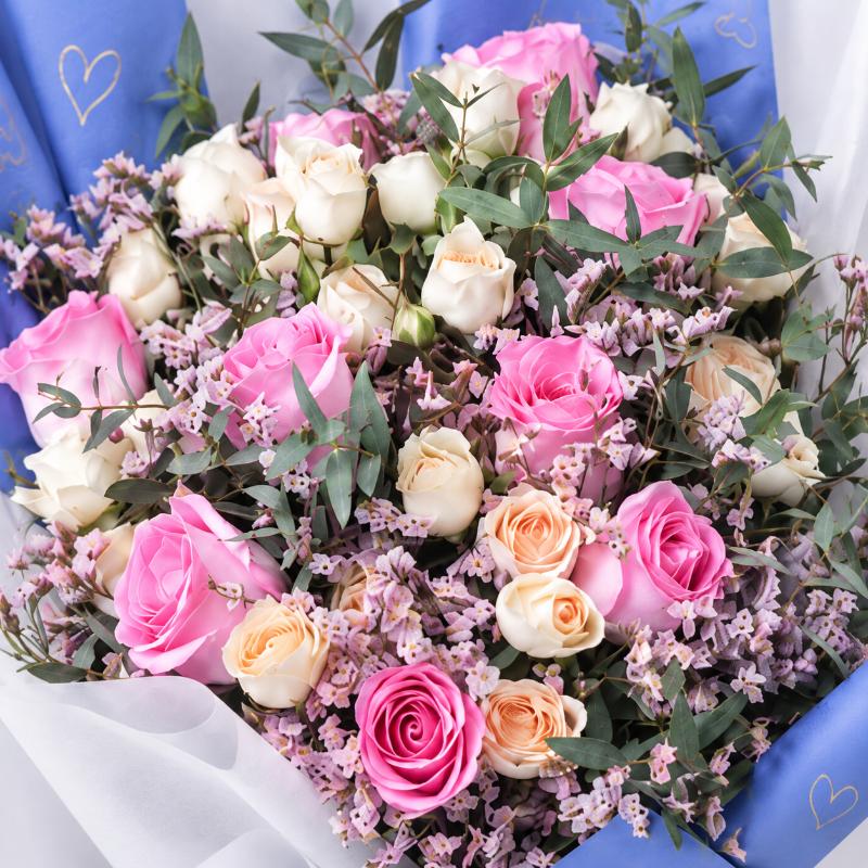 Pastel Paradise Roses Bouquet - Flowers gift from Buy Any Flowers Dubai in Al Quoz Industrial Area 4, Dubai, UAE - image 2