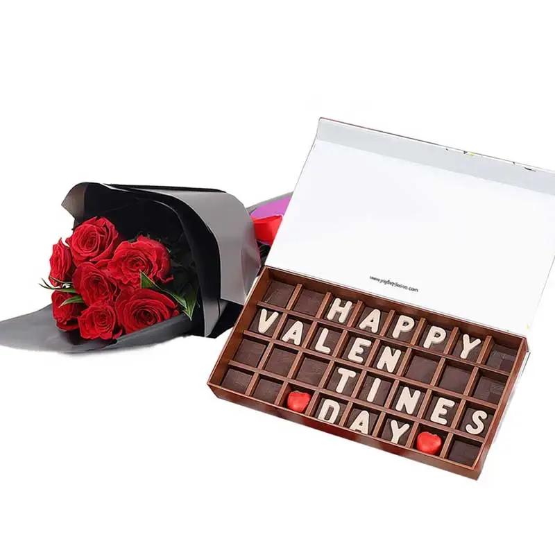Happy Valentines Day Chocolates By Sweecho and 7 Red Roses Bouquet thumbnail 1
