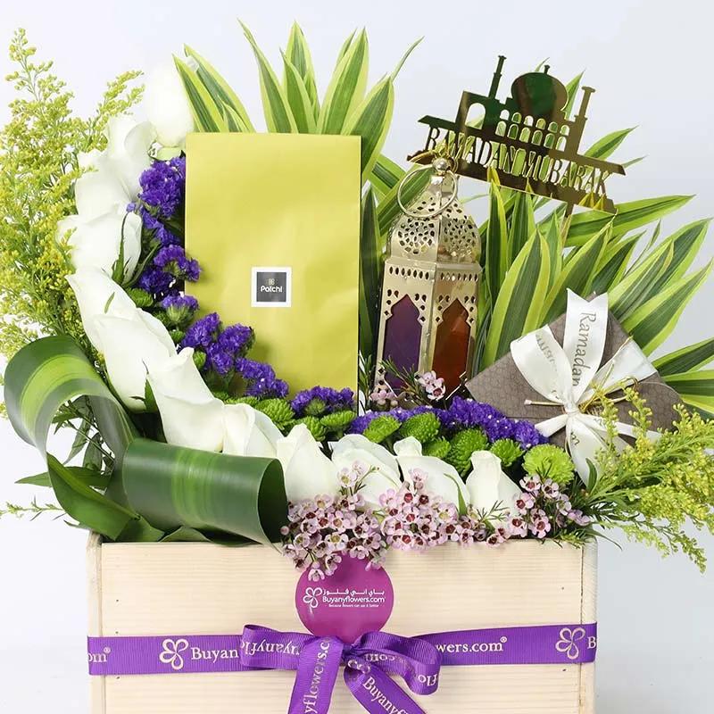Crescent Bateel and Patchi Floral Hamper thumbnail 2