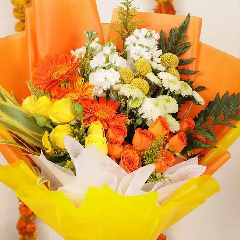 Diwali Sparkle Mix Flower Bouquet thumbnail 3
