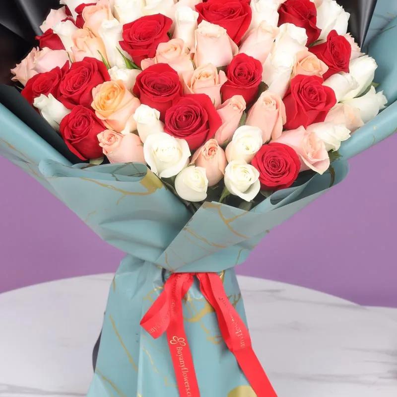 Bold and Beautiful 75 Roses Bouquet thumbnail 3