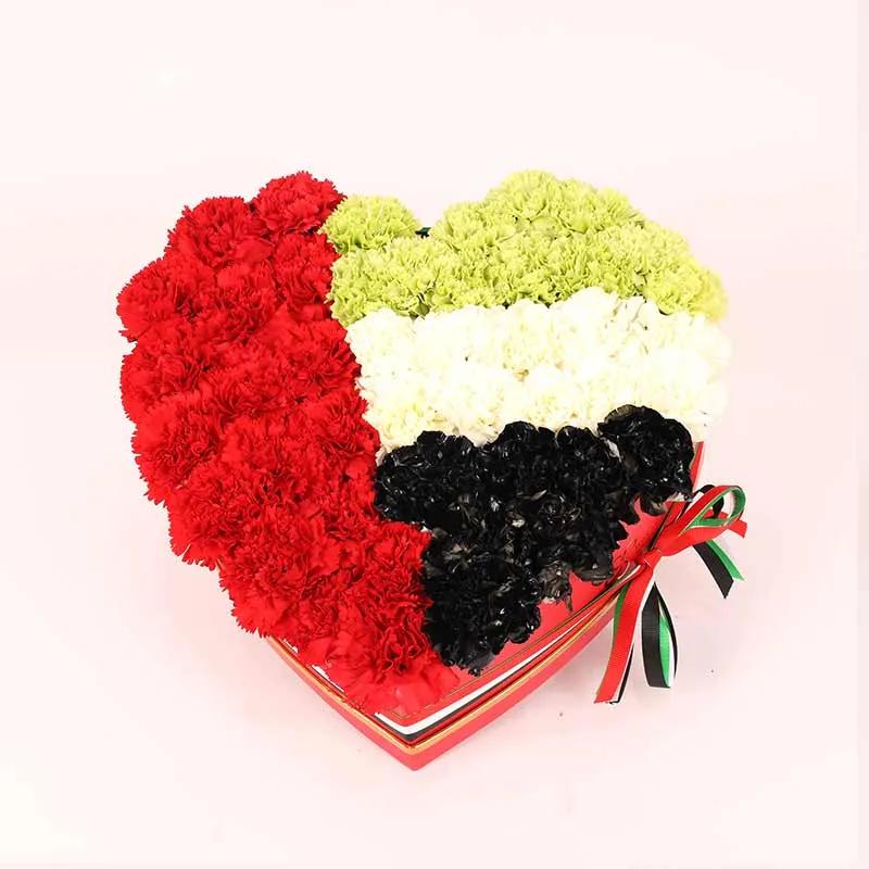 From The Heart National Day Flower Box - Flowers gift from Buy Any Flowers Dubai in Al Quoz Industrial Area 4, Dubai, UAE