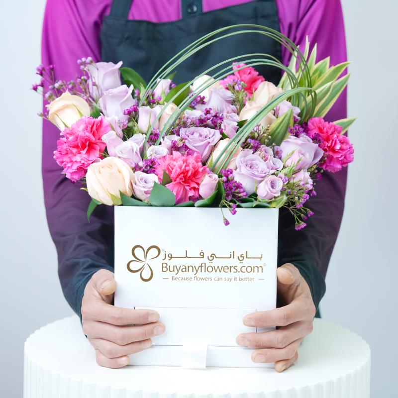 Pastel Hues Flower Box - Flowers gift from Buy Any Flowers Dubai in Al Quoz Industrial Area 4, Dubai, UAE - image 2