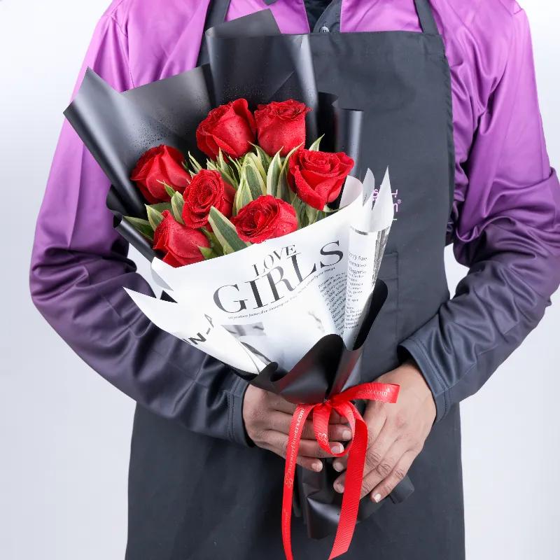 Beauty 7 Red Roses Bouquet - Flowers gift from Buy Any Flowers Dubai in Al Quoz Industrial Area 4, Dubai, UAE - image 3