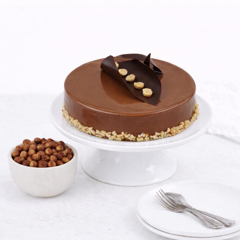 Chocolate Hazelnut Praline Mousse Cake 4 Portion - Cakes gift from Buy Any Flowers Dubai in Al Quoz Industrial Area 4, Dubai, UAE