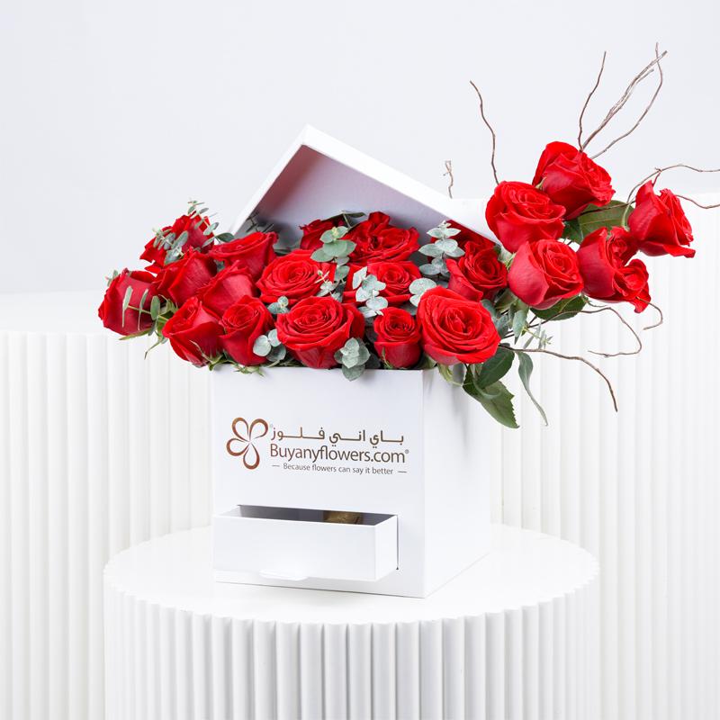 Love Box 21 Red Roses and Chocolates - Flowers gift from Buy Any Flowers Dubai in Al Quoz Industrial Area 4, Dubai, UAE - image 2