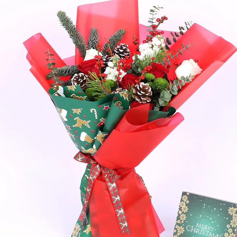 Holiday Wishes Flower Bouquet and Chocolates thumbnail 2