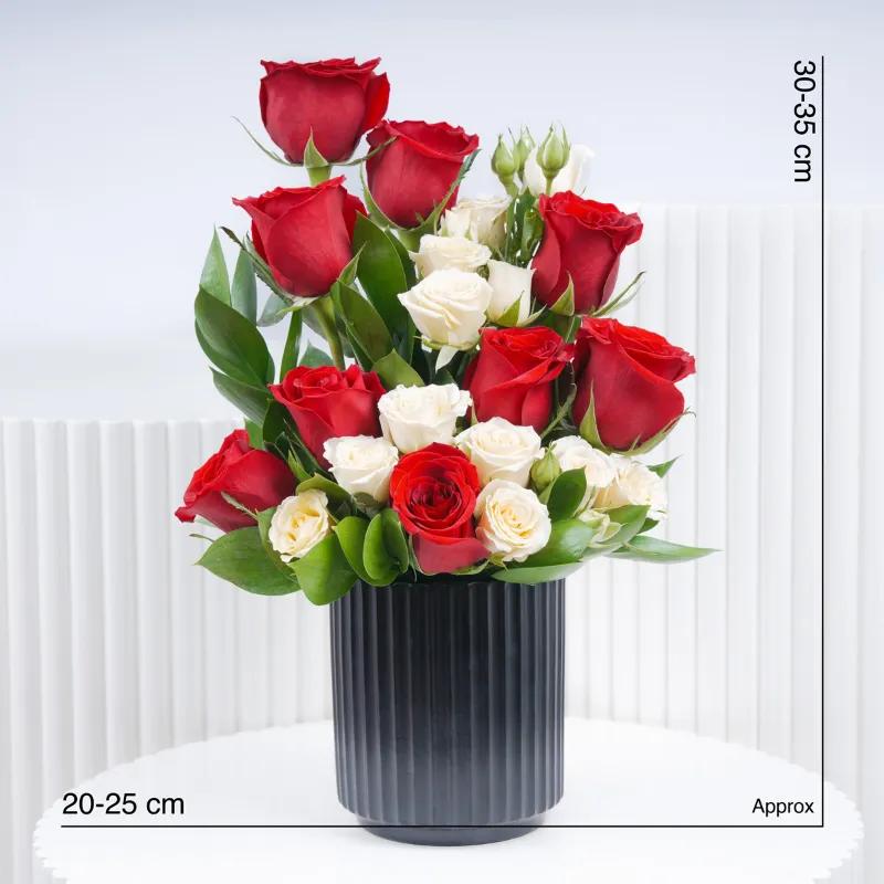 Beauty 11 Red and Peach Roses Arrangement - Flowers gift from Buy Any Flowers Dubai in Al Quoz Industrial Area 4, Dubai, UAE - image 4