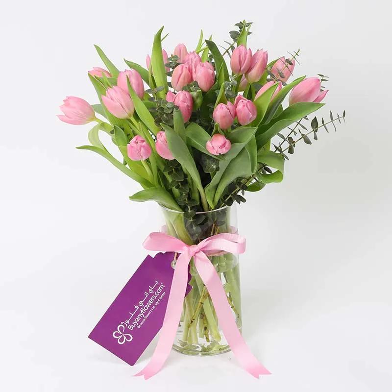 Blush 21 Pink Tulips - Flowers gift from Buy Any Flowers Dubai in Al Quoz Industrial Area 4, Dubai, UAE