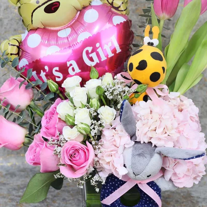 Welcome Baby Girl Flower Vase thumbnail 2