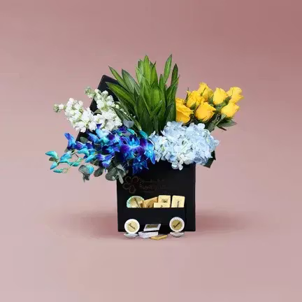 الزهور والشوكولاتة