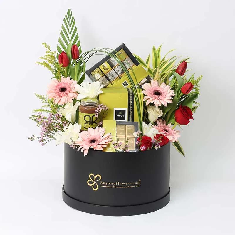 Everything Floral Patchi Hamper - Flowers gift from Buy Any Flowers Dubai in Al Quoz Industrial Area 4, Dubai, UAE