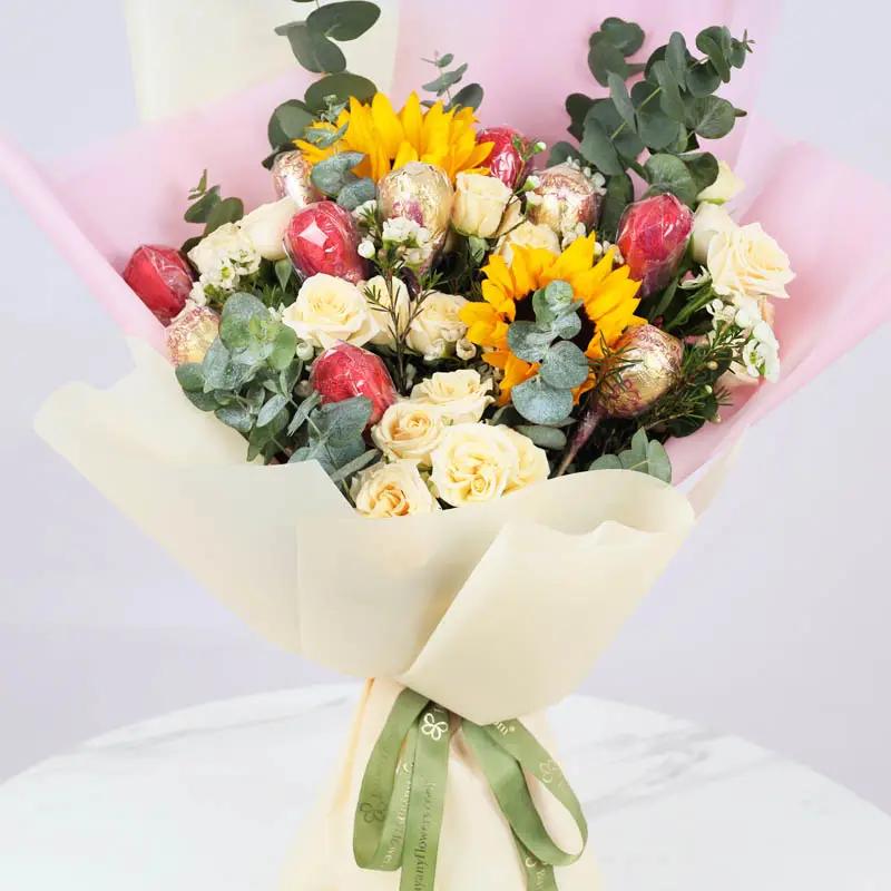 Easter 11 Chocolate Eggs and Flower Bouquet thumbnail 2