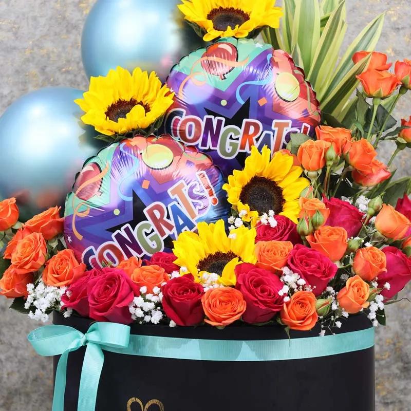 Congrats Balloons and Flower Box thumbnail 2