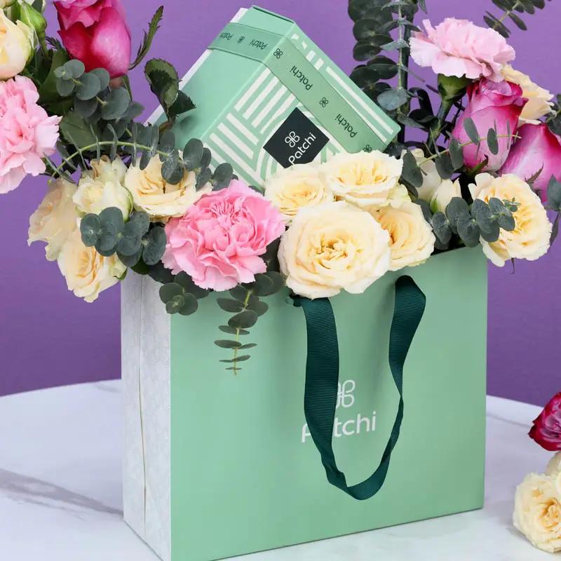 Pink and Peach Patchi Floral Arrangement thumbnail 2