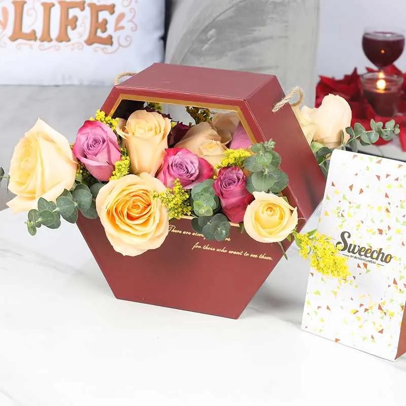 With You 15 Roses Box and Sweecho Chocolates 100gm - Chocolates gift from Buy Any Flowers Dubai in Al Quoz Industrial Area 4, Dubai, UAE - image 3