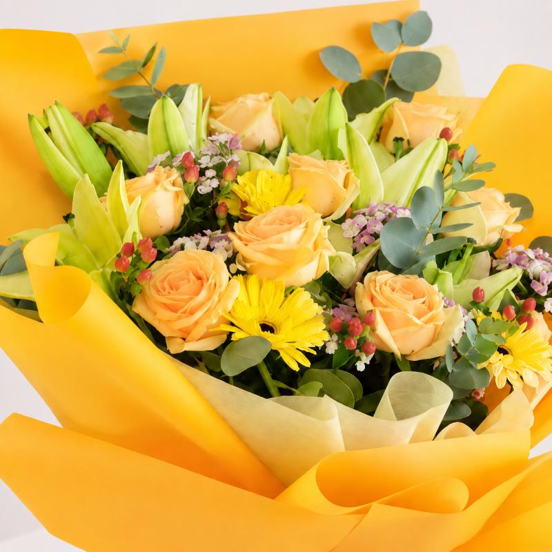 Bouquet Vibrancy and Greeting Card - Flowers gift from Buy Any Flowers Dubai in Al Quoz Industrial Area 4, Dubai, UAE - image 2