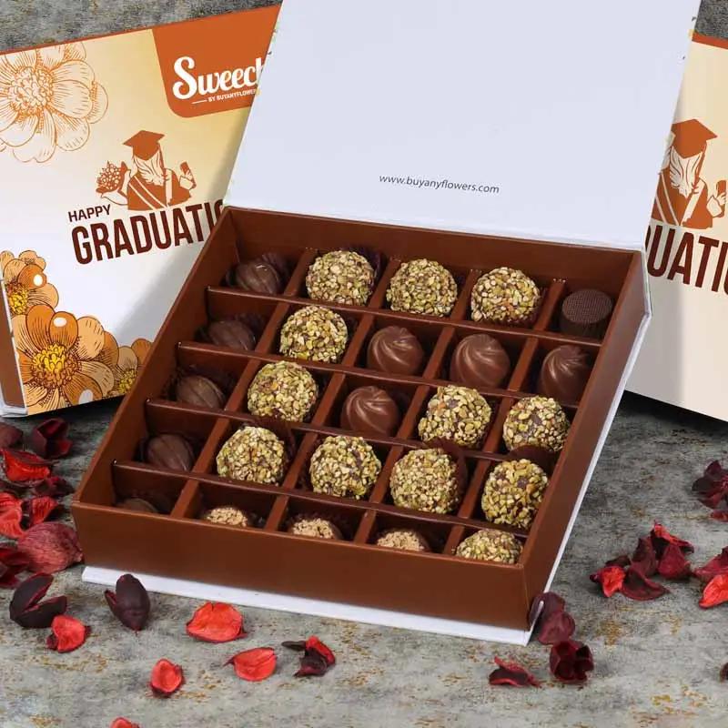 Graduation Premium Assorted Chocolates 25 Pcs By Sweecho - Chocolates gift from Buy Any Flowers Dubai in Al Quoz Industrial Area 4, Dubai, UAE - image 2