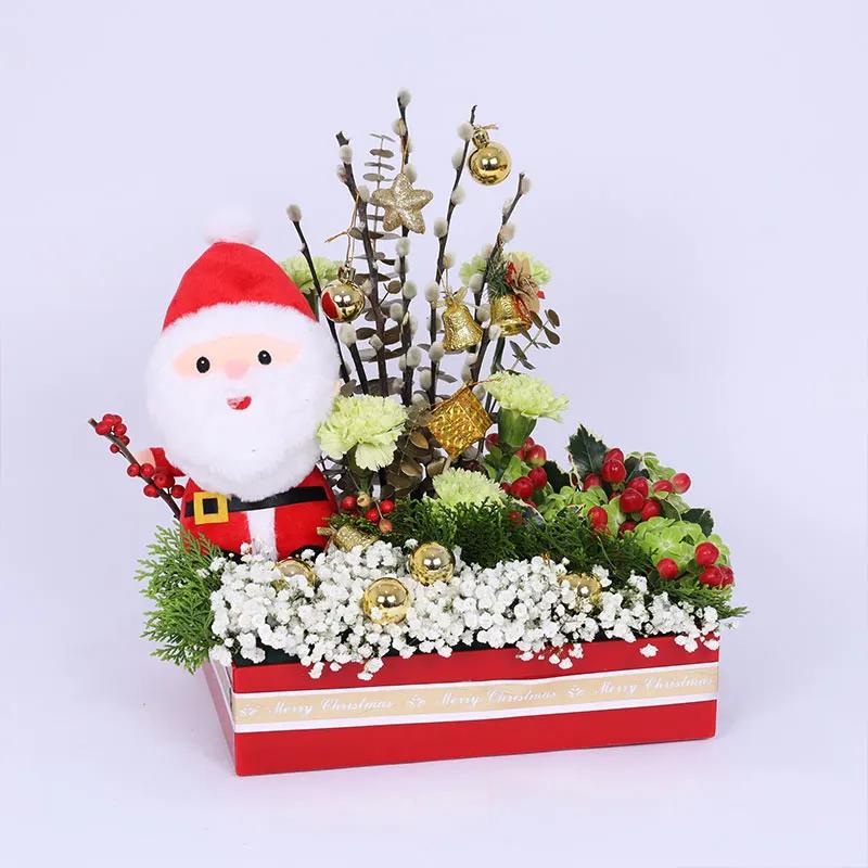 Santas Wishes Flower Tray Red - Flowers gift from Buy Any Flowers Dubai in Al Quoz Industrial Area 4, Dubai, UAE