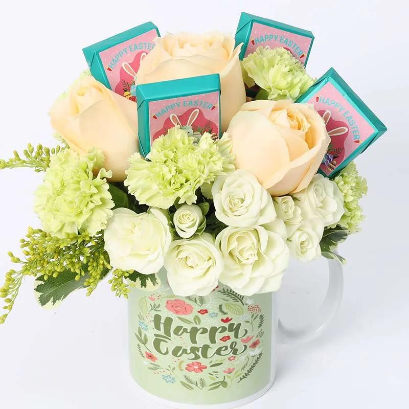 Flowers and Chocolates in Easter Mug thumbnail 2