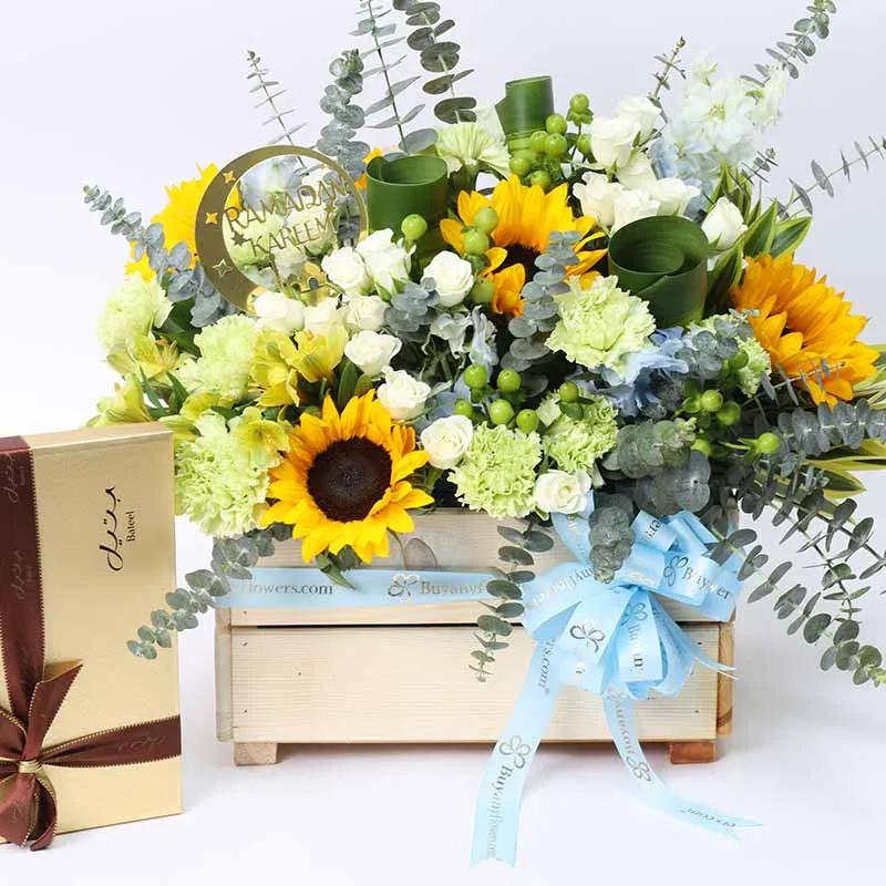 Grand Ramadan Floral Wishes and Bateel Dates - Gift Sets gift from Buy Any Flowers Dubai in Al Quoz Industrial Area 4, Dubai, UAE - image 2
