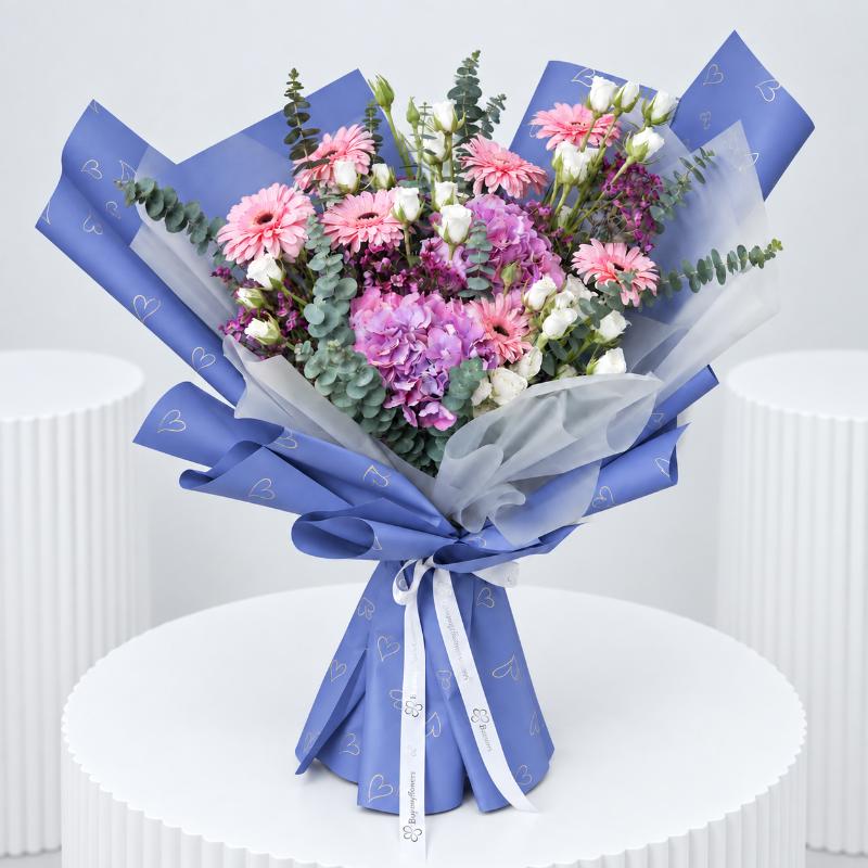 Purple Blush Flower Bouquet - Flowers gift from Buy Any Flowers Dubai in Al Quoz Industrial Area 4, Dubai, UAE