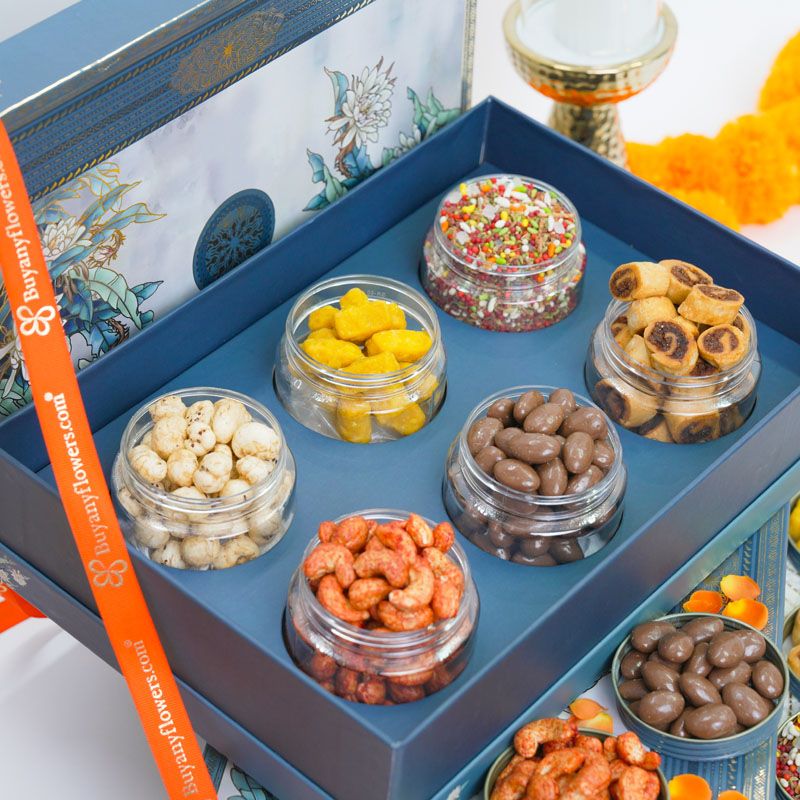 Exclusive Diwali Festive Hamper – Traditional Dry Fruits, Sweet With Diya Set thumbnail 2