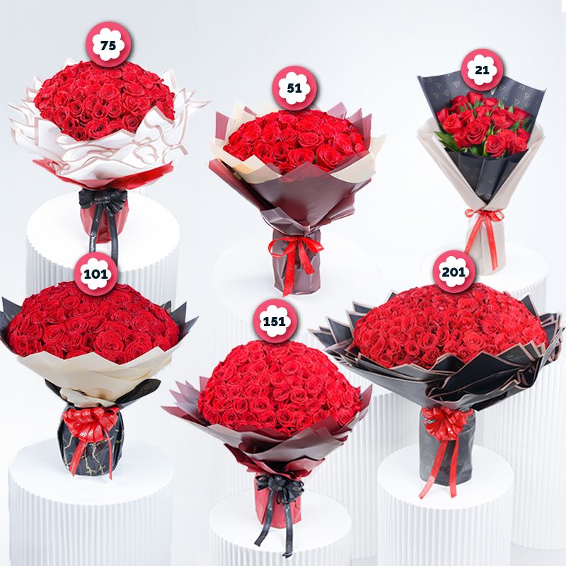 Bundle of Love 600 Red Roses - Gift Sets gift from Buy Any Flowers Dubai in Al Quoz Industrial Area 4, Dubai, UAE