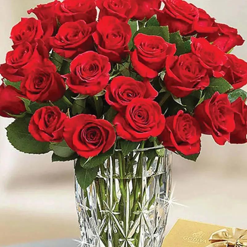Beauty Of Red Roses and Godiva Chocolates - Gift Sets gift from Buy Any Flowers Dubai in Al Quoz Industrial Area 4, Dubai, UAE - image 2