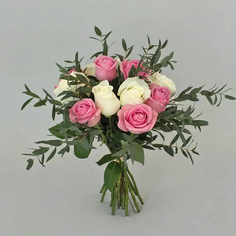 Soothing White and Pink Roses Bunch - Flowers gift from Buy Any Flowers Dubai in Al Quoz Industrial Area 4, Dubai, UAE