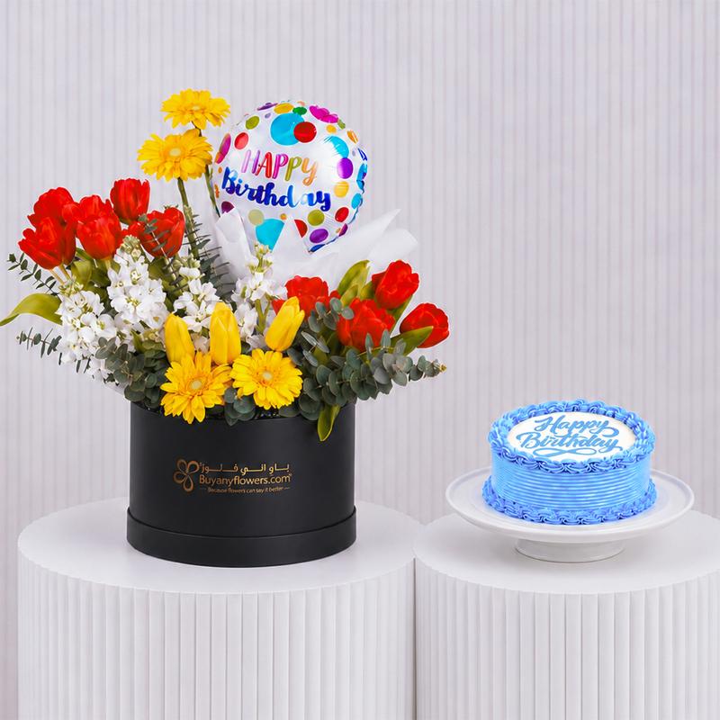 Fantastic Birthday Flower and Cake - Gift Sets gift from Buy Any Flowers Dubai in Al Quoz Industrial Area 4, Dubai, UAE