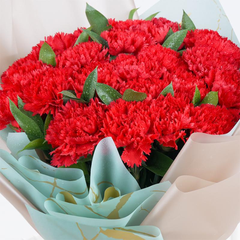 Love 21 Red Carnations Bouquet - Flowers gift from Buy Any Flowers Dubai in Al Quoz Industrial Area 4, Dubai, UAE - image 2