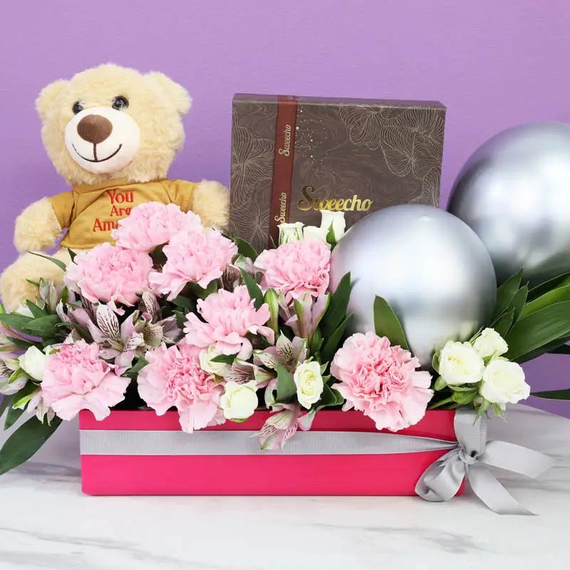 Amazing Pink Flower Hamper thumbnail 2