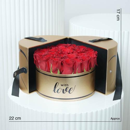 Golden Memories Red Roses Love Box - Flowers gift from Buy Any Flowers Dubai in Al Quoz Industrial Area 4, Dubai, UAE - image 4