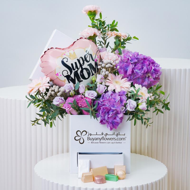Moms Embrace Flower Box - Flowers gift from Buy Any Flowers Dubai in Al Quoz Industrial Area 4, Dubai, UAE
