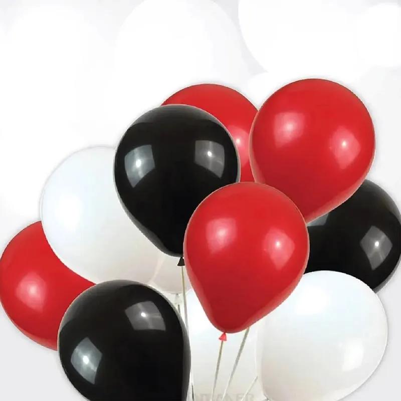 Black White N Red Helium Balloons 12 Pcs thumbnail 2