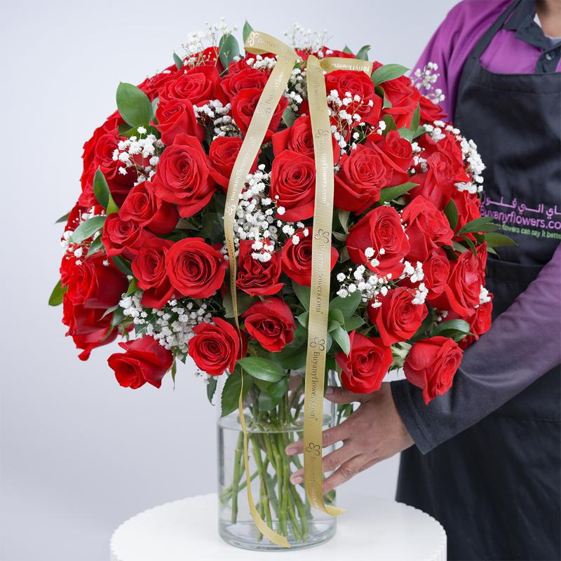 Scarlet 75 Red Roses Arrangement - Flowers gift from Buy Any Flowers Dubai in Al Quoz Industrial Area 4, Dubai, UAE - image 3