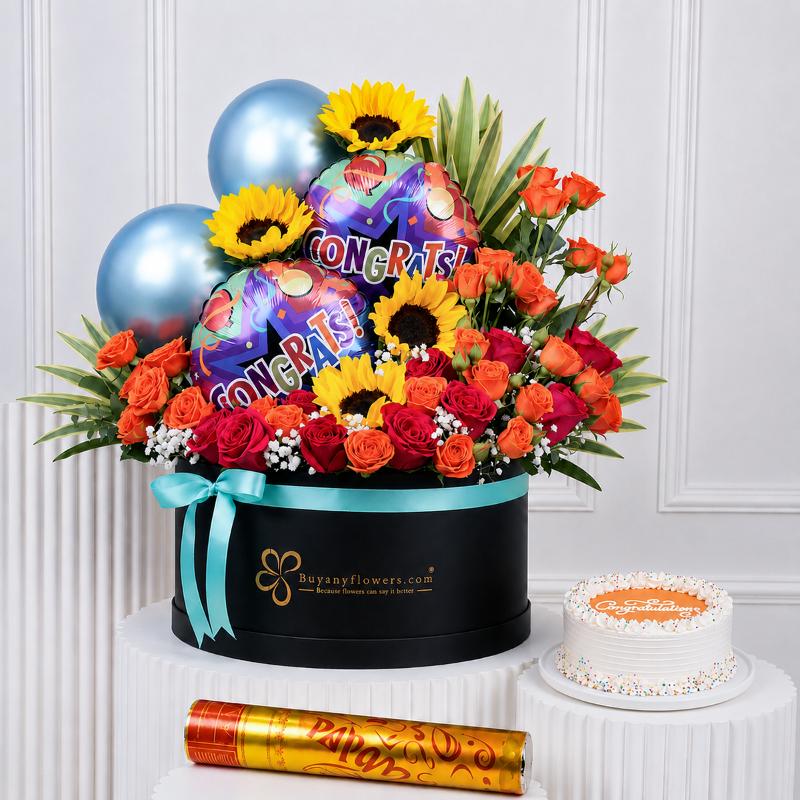 Congrats Flowers Gift Bundle in Dubai