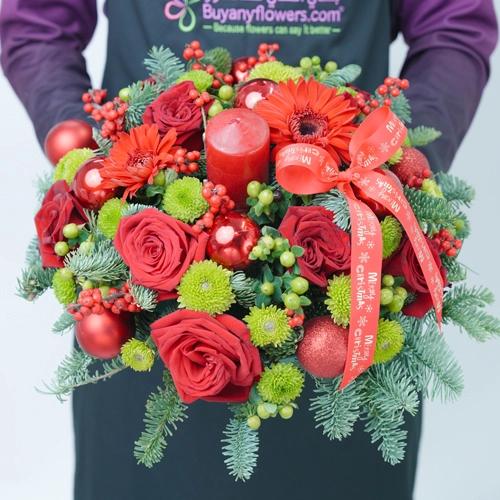 Christmas Table Centerpiece Red - Gifts gift from Buy Any Flowers Dubai in Al Quoz Industrial Area 4, Dubai, UAE - image 2