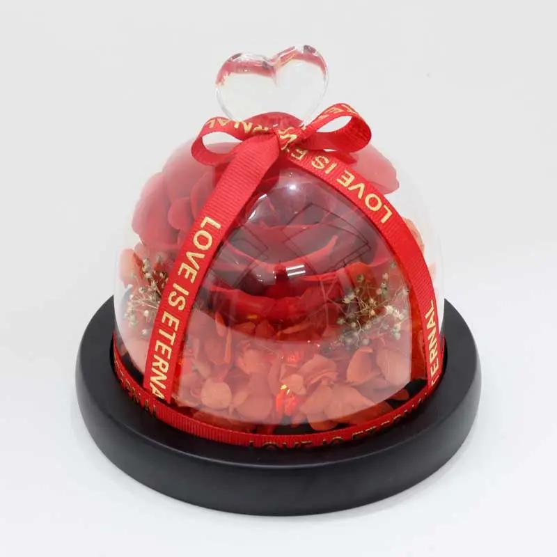 Designer Red Preserved Rose with Box and 250gm Chocolates thumbnail 2