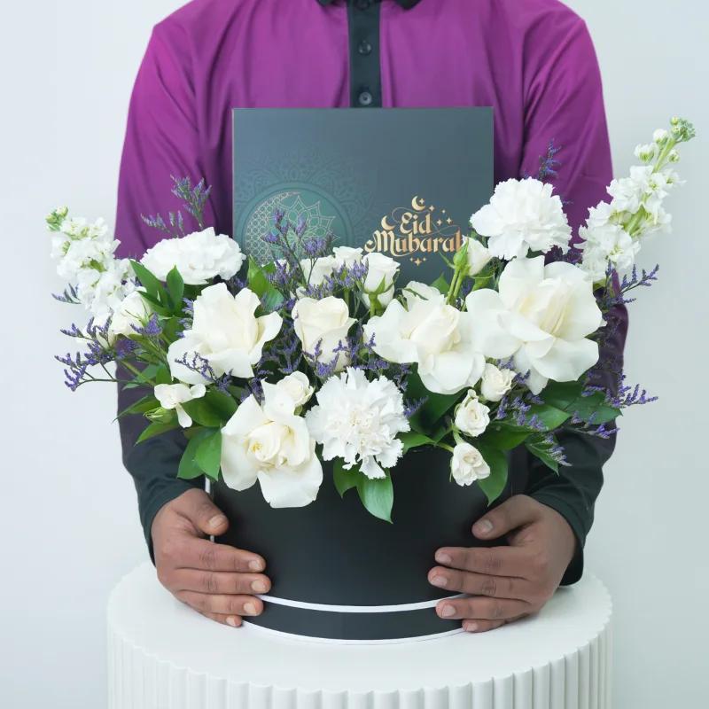 Eid Ivory Flowers and Dates Box - Gifts gift from Buy Any Flowers Dubai in Al Quoz Industrial Area 4, Dubai, UAE - image 3