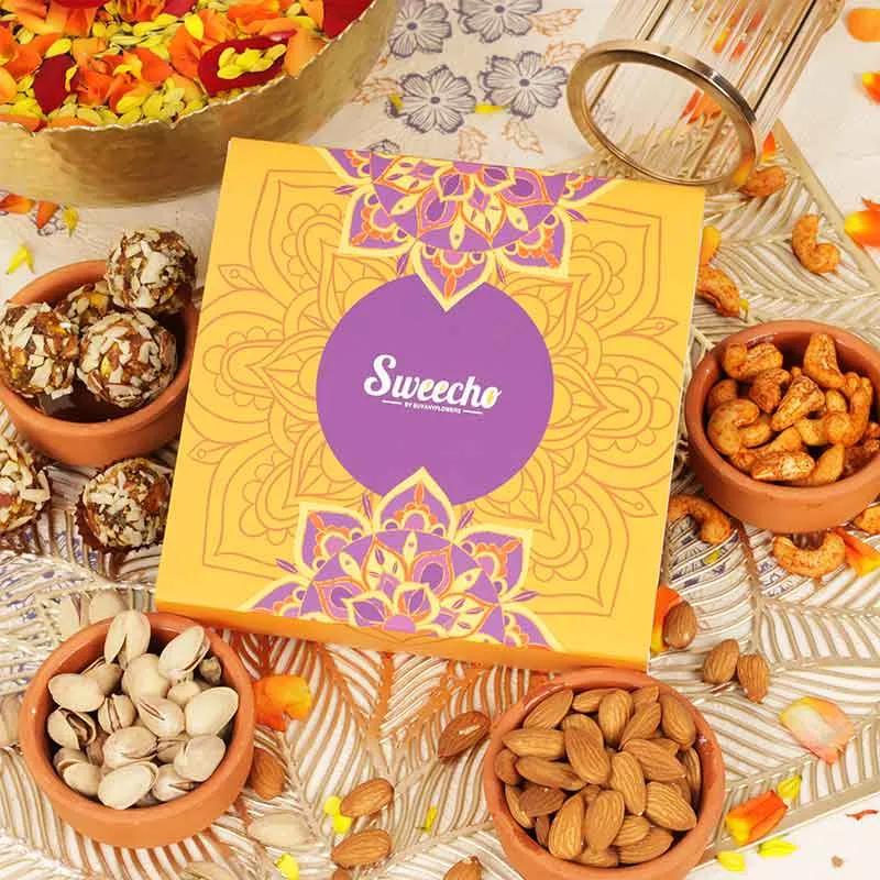 Diwali Sweets and Nuts Gift Box thumbnail 4