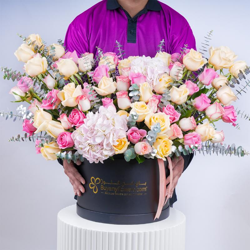 Pastel Journey Flower Box With Chocolate - Gift Sets gift from Buy Any Flowers Dubai in Al Quoz Industrial Area 4, Dubai, UAE - image 3