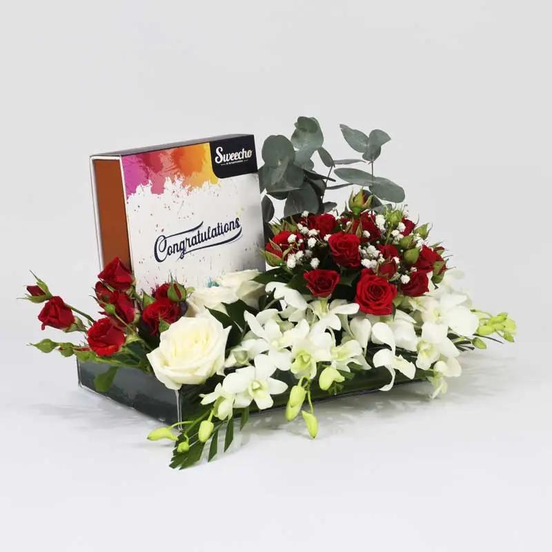 Congratulations Flowers and Chocolates Arrangement thumbnail 3