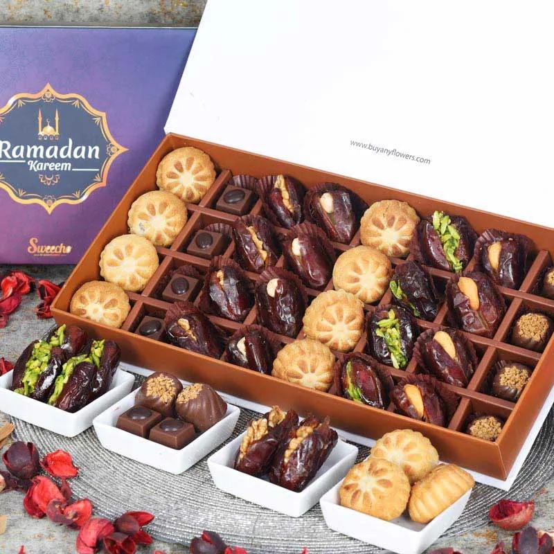 Ramadan Stuffed Dates Mamoul and Chocolates By Sweecho 32 Pcs Blue thumbnail 2
