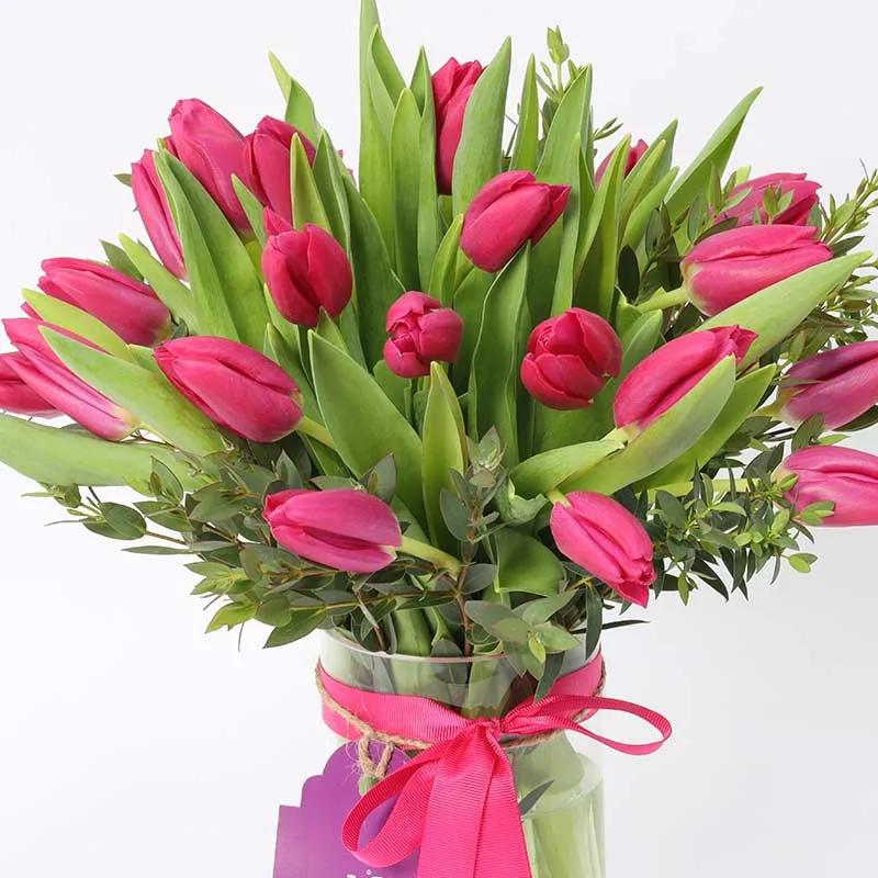Ruby 21 Dark Pink Tulips - Flowers gift from Buy Any Flowers Dubai in Al Quoz Industrial Area 4, Dubai, UAE - image 3