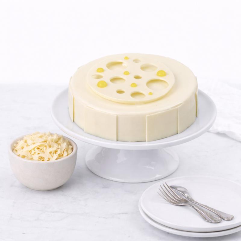 White Chocolate Mango Passion Fruit Praline Cake 4 Portion in Dubai